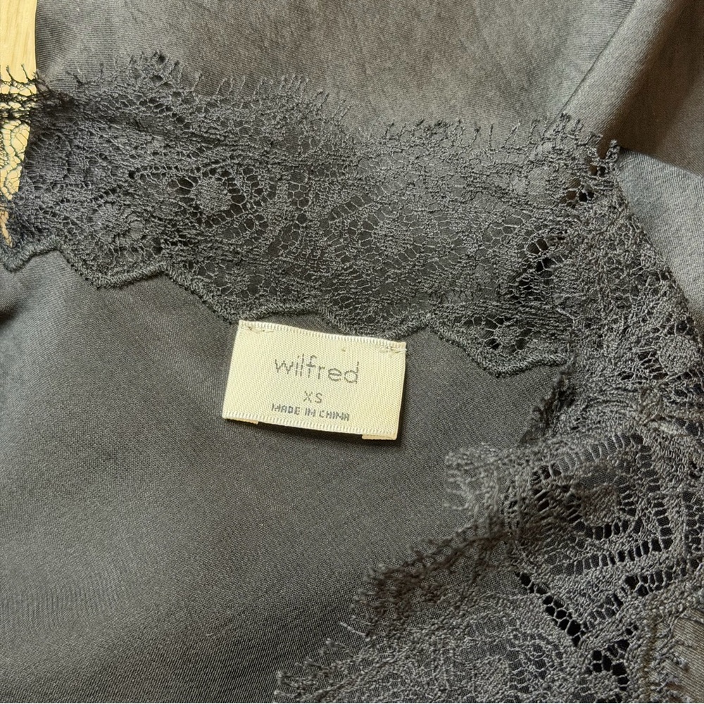 Aritzia Wilfred Black Lace Satin Mini Dress - Picture 5 of 5